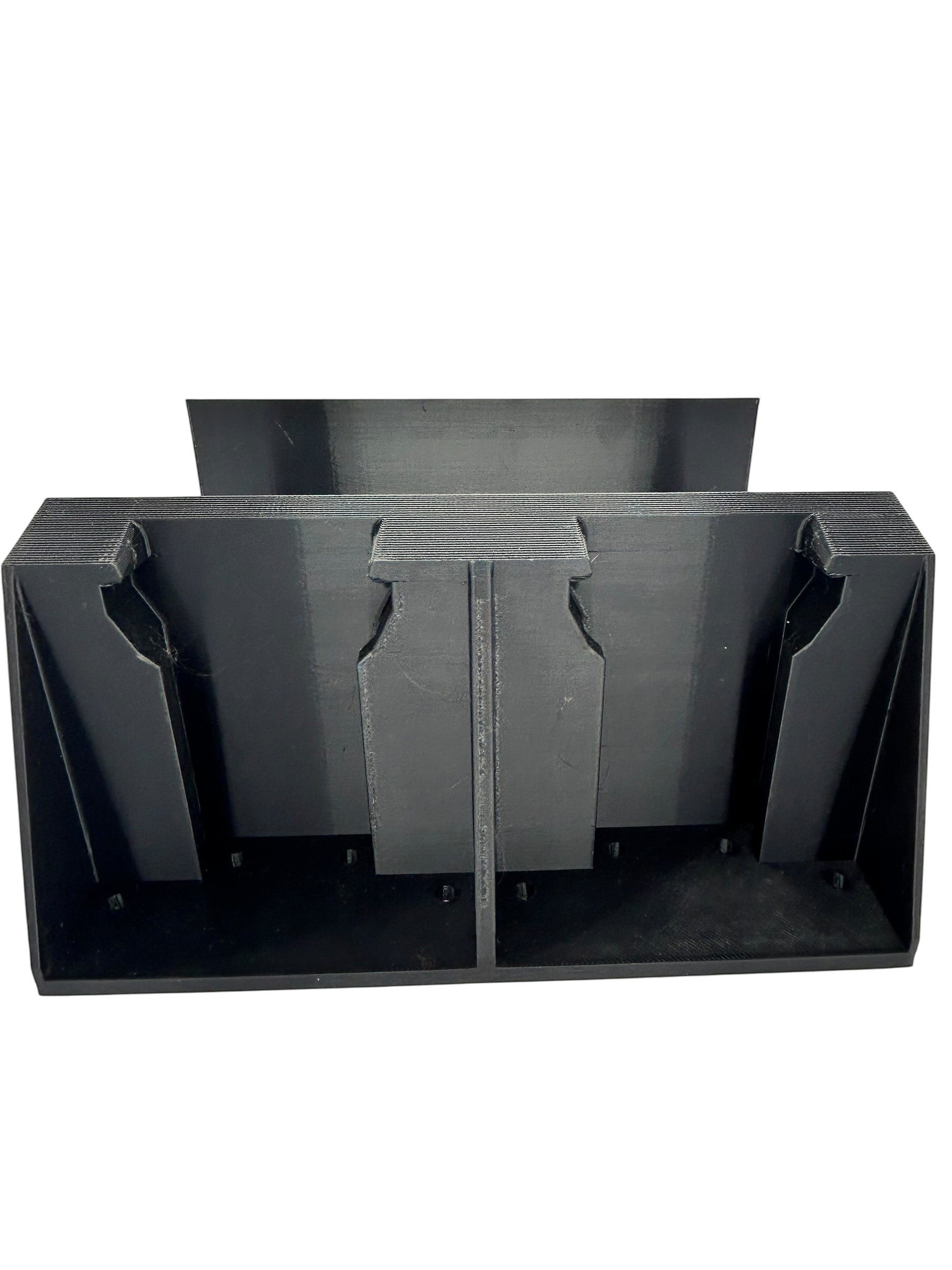 Cold Composites black plastic M18 battery holder attachment with magnetic handle, 4-battery capacity.