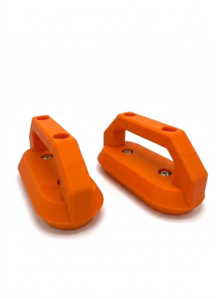 Cold Composites 2x MagLug modular magnetic handles in orange, 300 lb capacity, carbon fiber composite